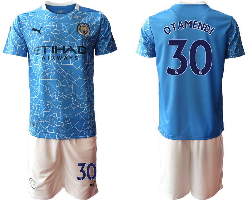 Men 2020-2021 club Manchester City home #30 blue Soccer Jerseys->manchester city jersey->Soccer Club Jersey